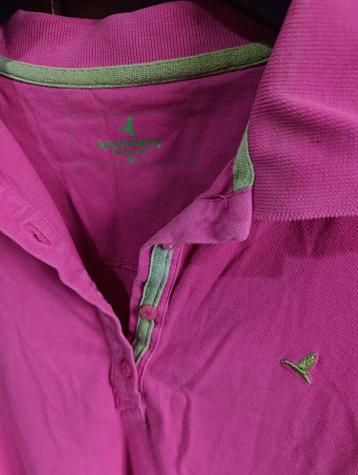 Kız Çocuk Pembe Polo Tişört - Görsel 3