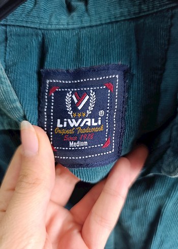 Mavi Keten Erkek Gömlek kadife - Görsel 2