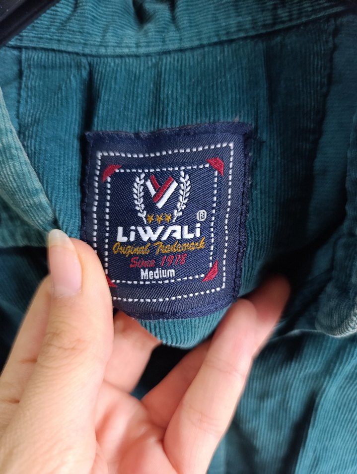 Mavi Keten Erkek Gömlek kadife - Görsel 2