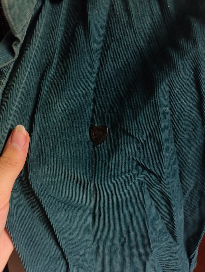 Mavi Keten Erkek Gömlek kadife - Görsel 3