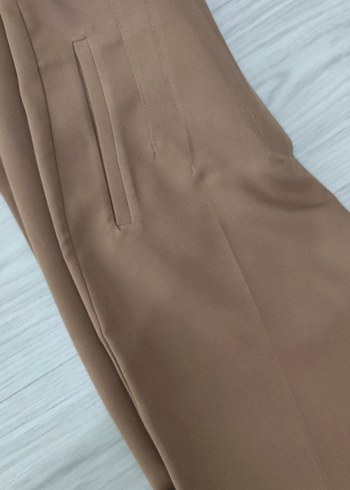 36 Beden Bej Regular Fit Kadın Kumaş Pantolon