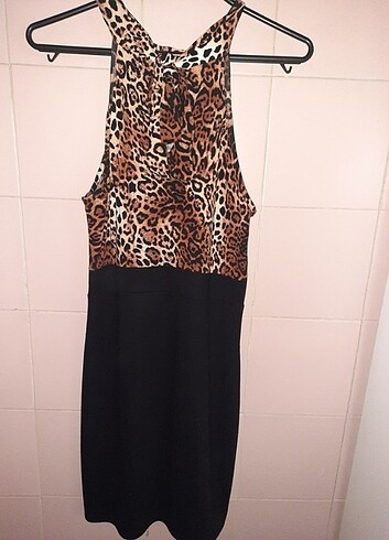 Leopar desenli cok sik elbise  - Görsel 2