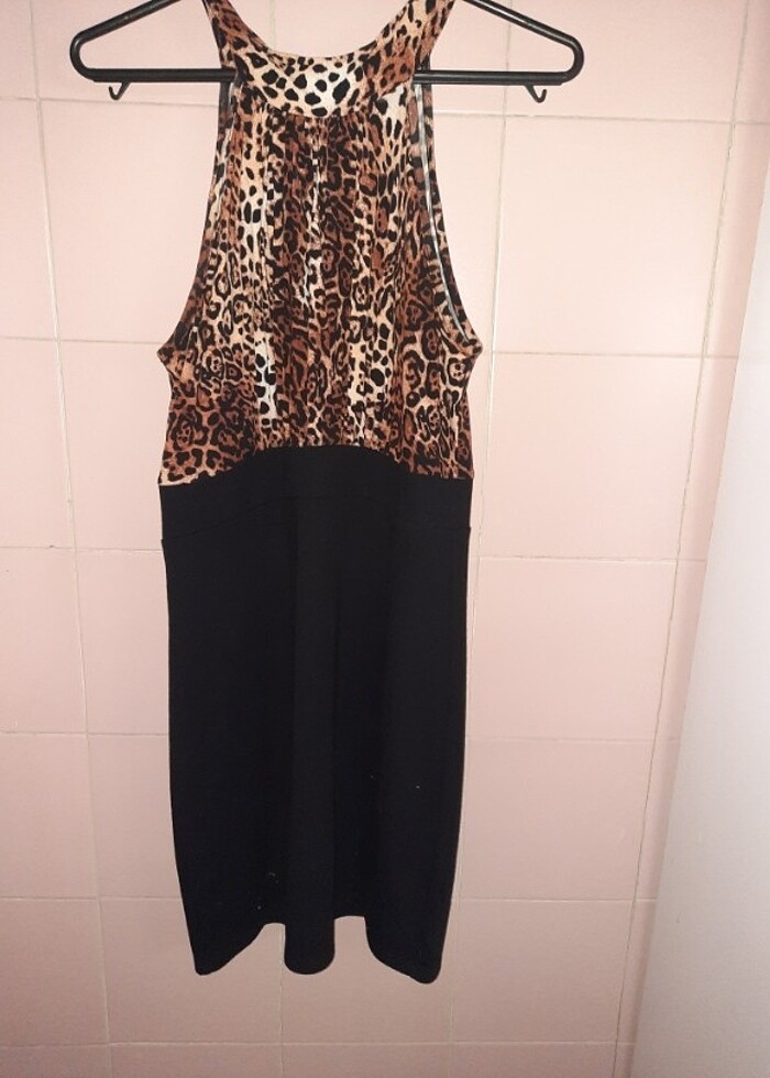 Leopar desenli cok sik elbise  - Görsel 3