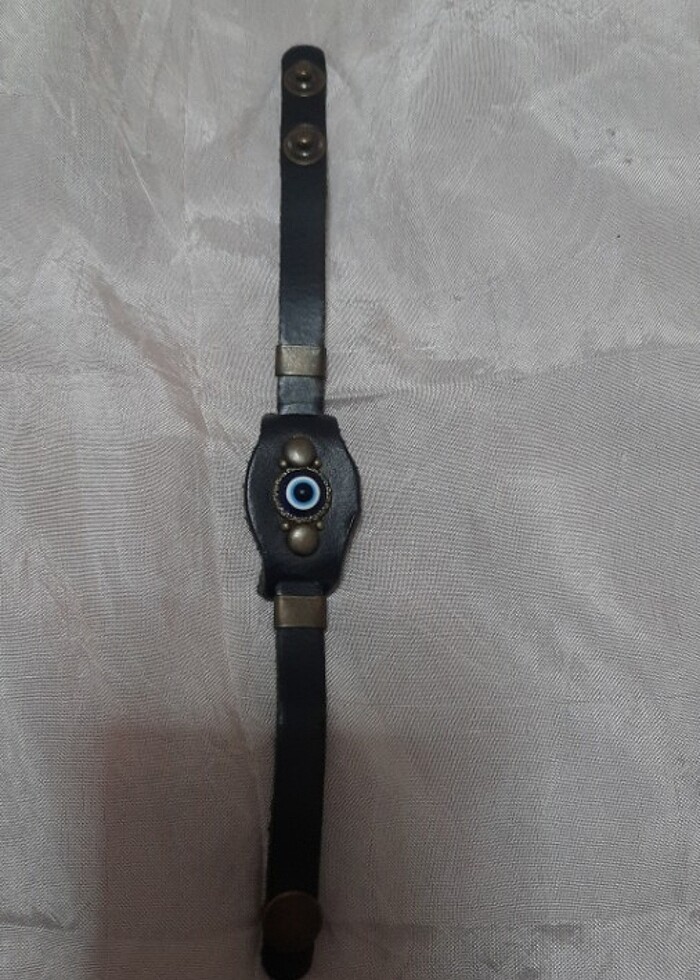 Bileklik gerçek deri nazar boncuklu - Görsel 2