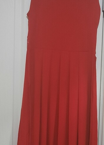KIRMIZI RENK, PAYET ESNEK KUMAŞ, COK KULLANIŞLI ELBİSE - Görsel 6