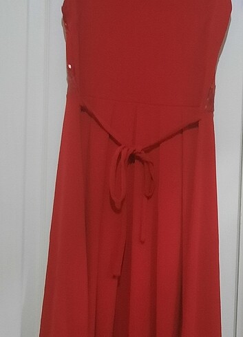 KIRMIZI RENK, PAYET ESNEK KUMAŞ, COK KULLANIŞLI ELBİSE - Görsel 9