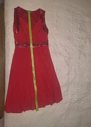 KIRMIZI RENK, PAYET ESNEK KUMAŞ, COK KULLANIŞLI ELBİSE - Görsel 4
