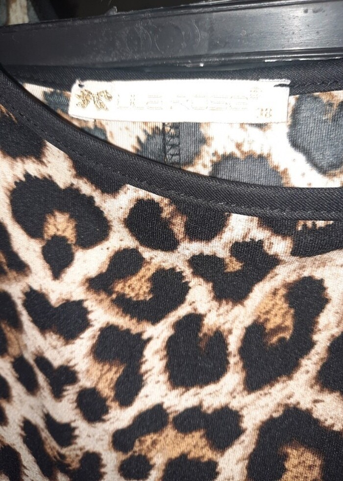 LEOPAR LİKRALI DİZ ÜSTÜ ŞIK ELBİSE  - Görsel 4