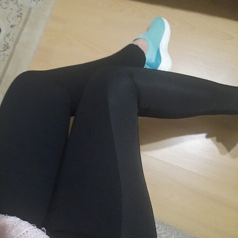 OASIS SİYAH YANLARI TRANSPARAN TÜL TAYT KIŞLIK M BEDEN, sayılı g - Görsel 10