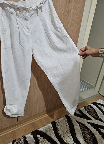 DKNY pure KETEN PANTOLON BEYAZ ORJİNAL     - Görsel 3