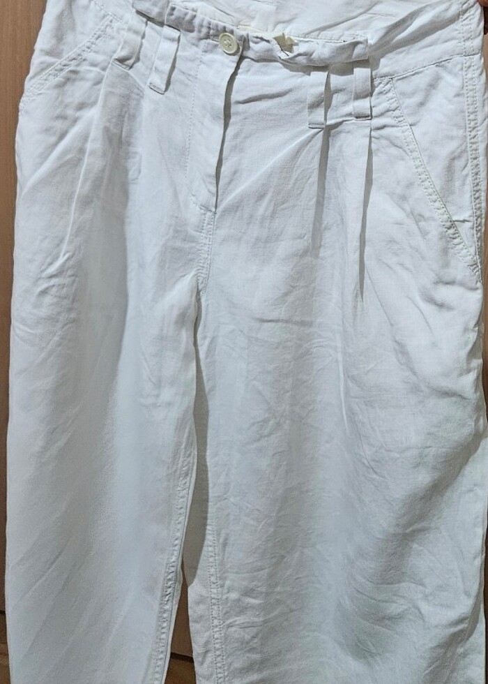 DKNY pure KETEN PANTOLON BEYAZ ORJİNAL     - Görsel 5