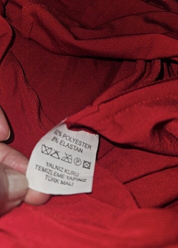 kırmızı boncuk pul ısleme abiye elbise 38 beden  - Görsel 8