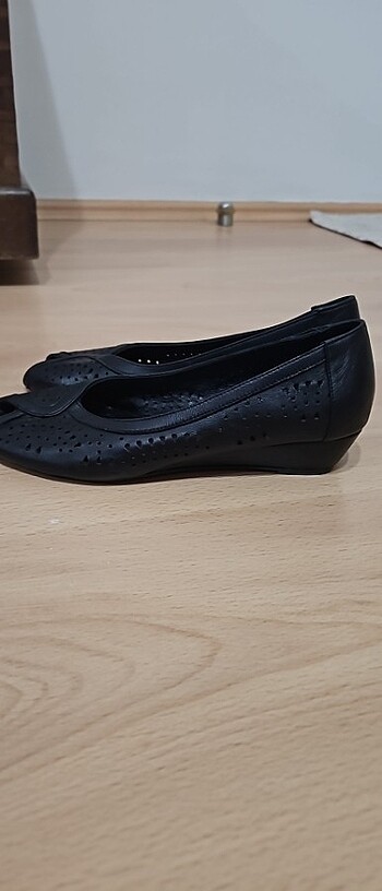 On Fashion Deri küçük topuk siyah 37