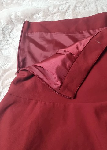 Kırmızı Volanlı Midi şortlu etek - Görsel 3