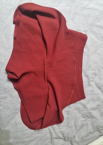 Kırmızı Volanlı Midi şortlu etek - Görsel 2