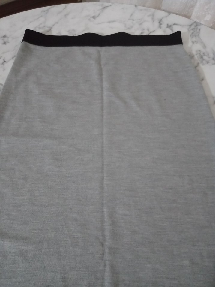 Nakışlı Gri Uzun Kadın Etek boy 58 cm bel 36 cm - Görsel 2