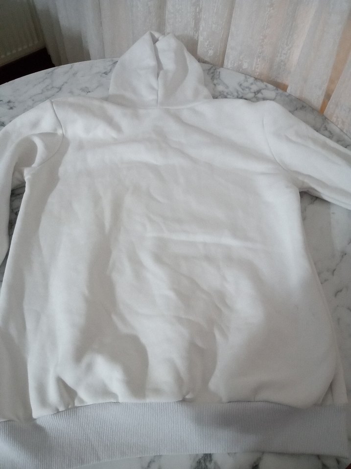 NASA Baskılı Beyaz Kapüşonlu Sweatshirt S/M uyumlu - Görsel 2