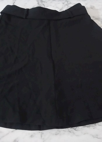 Siyah Kemerli Midi Kadın Etek - Görsel 2