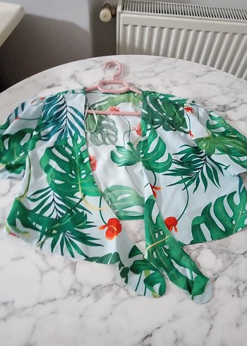 Yeşil Bohem Desenli Mini şortlu takım boy 28 cm - Görsel 3