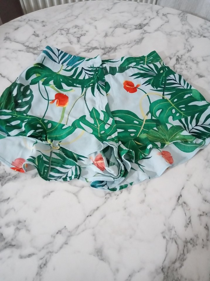 Yeşil Bohem Desenli Mini şortlu takım boy 28 cm - Görsel 4