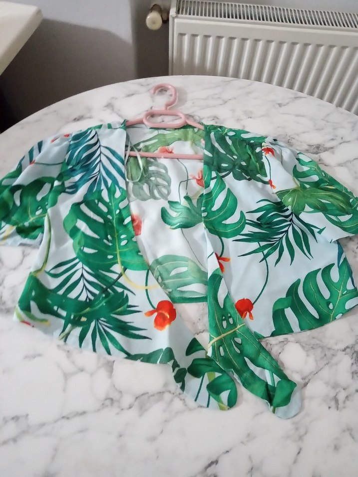 Yeşil Bohem Desenli Mini şortlu takım boy 28 cm - Görsel 3