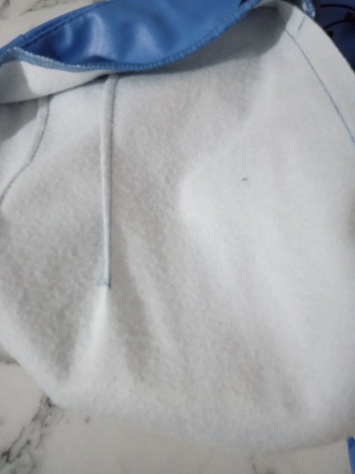 Mavi Parlak Kadın deri Kumaş Pantolon - Görsel 4