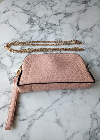 Bej Yılan Desenli Zincir Detaylı Deri Çanta - Görsel 2