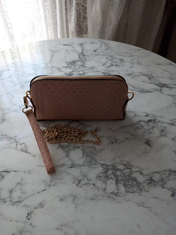 Bej Yılan Desenli Zincir Detaylı Deri Çanta - Görsel 5