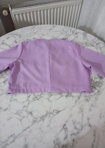 Düğmeli Mini Mor Kadın Takım etek boyu 38 cm - Görsel 3