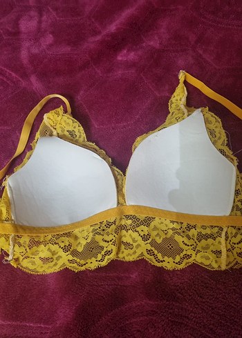 Sarı Renkli Bohem Dantel Sütyen Takımı 85/80 uyumlu - Görsel 3