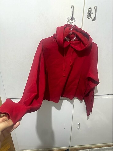 Addax Addax Kapüşonlu Sweatshirt Kadın crop