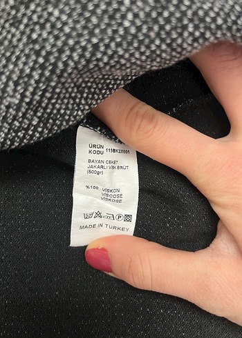 Gri Düğmeli Midi Kadın blazer ceket - Görsel 3