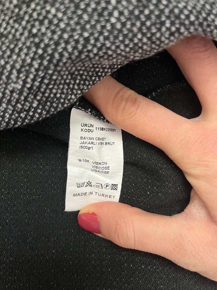 Gri Düğmeli Midi Kadın blazer ceket - Görsel 3