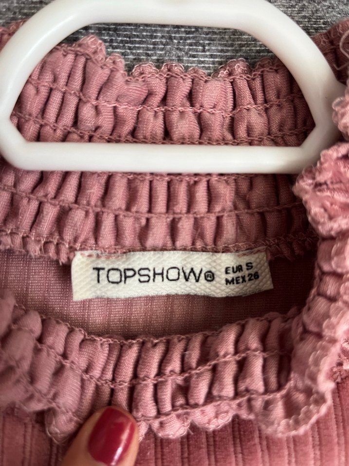 Pembe Fırfırlı Bohem Kadın Bluz - Görsel 2