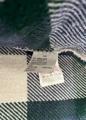 Kadın Düğmeli Gri Kareli Pamuk Gömlek - Görsel 3