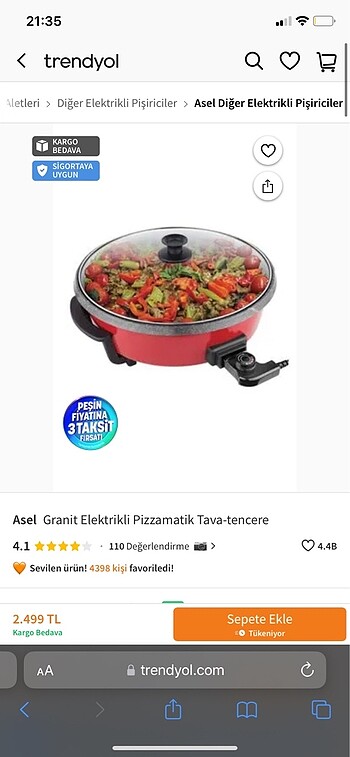  Beden Asel marka elektrikli tencere