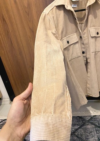 Bej Düğmeli Erkek  Keten Gömlek - Görsel 2