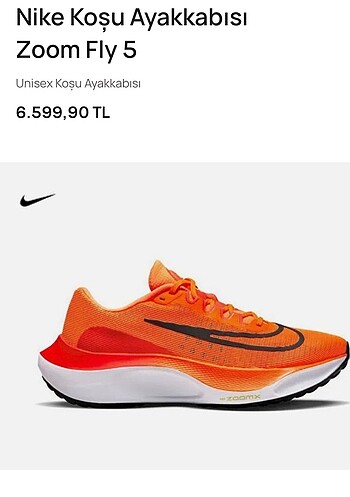 Nika zoom fly 5 45 numara turuncu