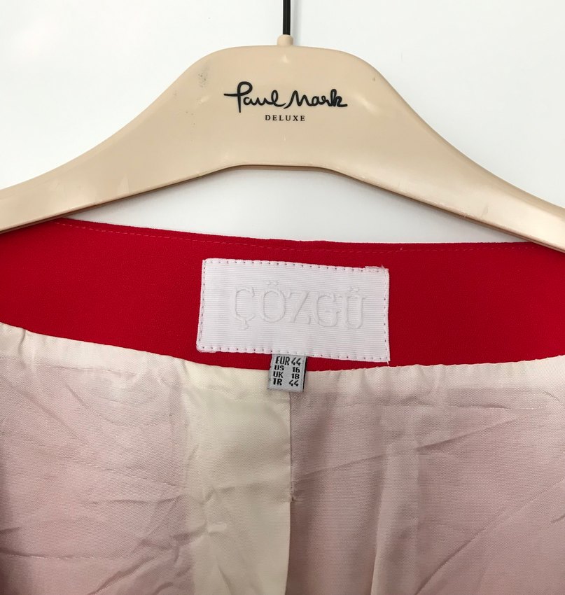 Kısa Kesim Kırmızı Kadın Blazer Ceket - Görsel 3