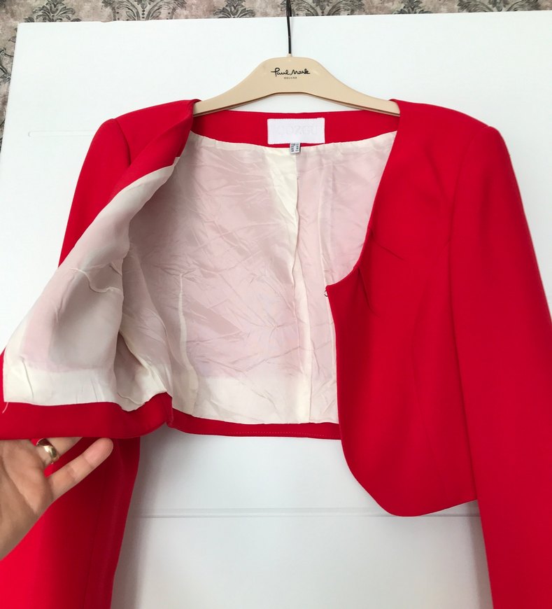 Kısa Kesim Kırmızı Kadın Blazer Ceket - Görsel 5