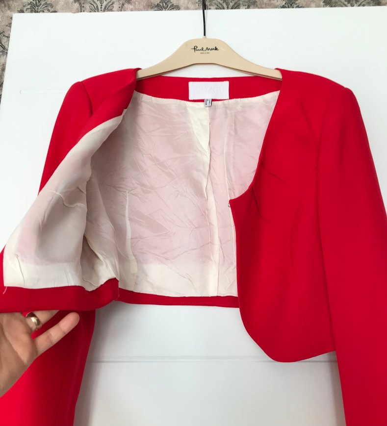 Kısa Kesim Kırmızı Kadın Blazer Ceket - Görsel 4