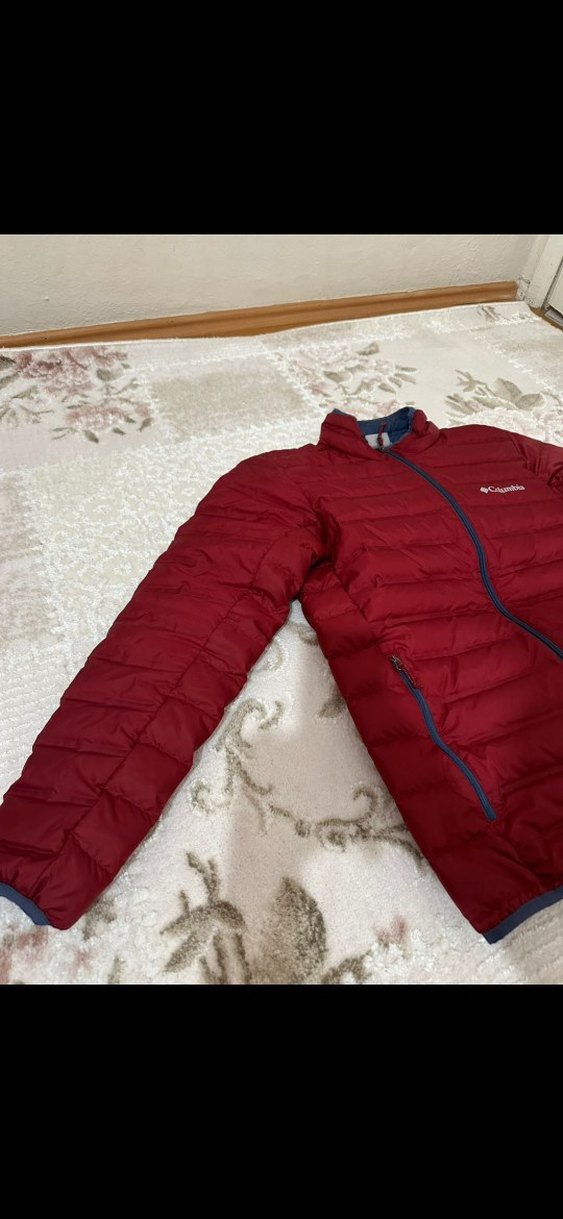 Bordo Columbia Fermuarlı Erkek Mont - Görsel 2