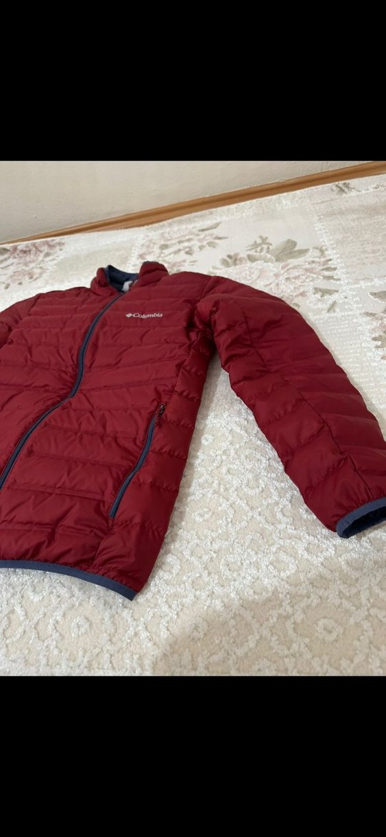 Bordo Columbia Fermuarlı Erkek Mont - Görsel 3