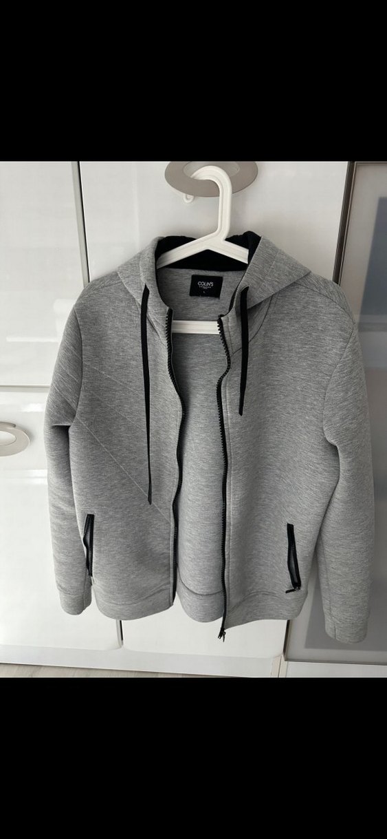 Gri Fermuarlı Erkek Kapüşonlu Sweatshirt - Görsel 2