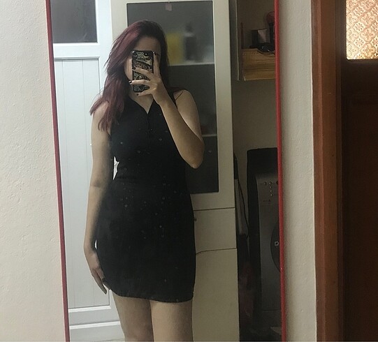 m Beden Siyah Mini Elbise