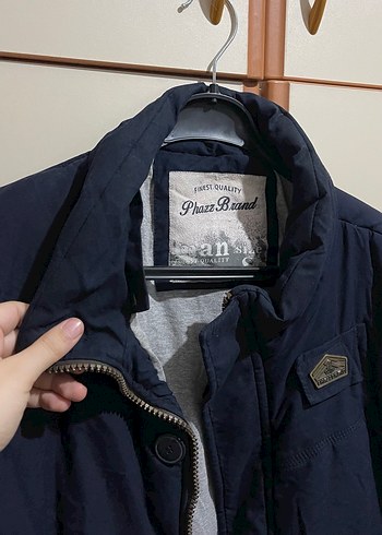 Düğmeli Fermuarlı Lacivert Erkek Mont - Görsel 3