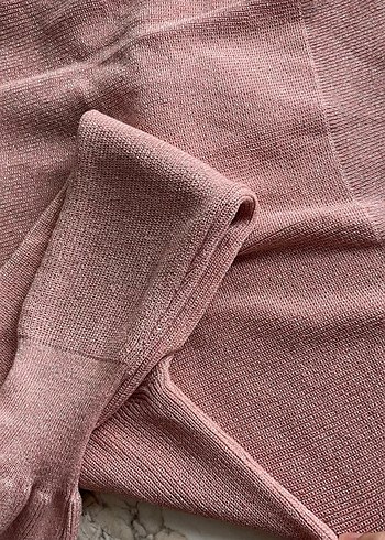 Pembe simli Triko Uzun Kollu Kadın Kazak - Görsel 4