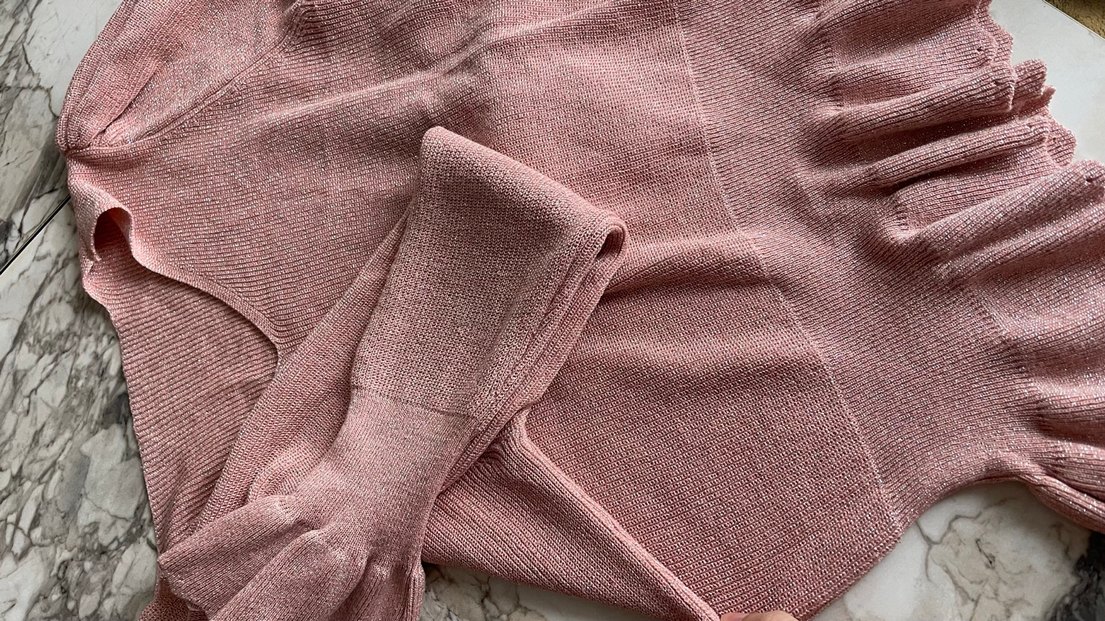 Pembe simli Triko Uzun Kollu Kadın Kazak - Görsel 4