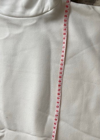 Yan Fermuarlı Beyaz Kadın Sweatshirt - Görsel 6