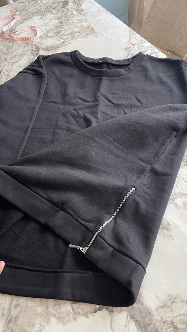 Siyah Kadın Oversize Sweatshirt - Görsel 2